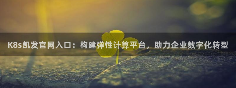 壹号平台娱乐：K8s凯发官网入口：构建弹性计算平台，助力企业数字化转型
